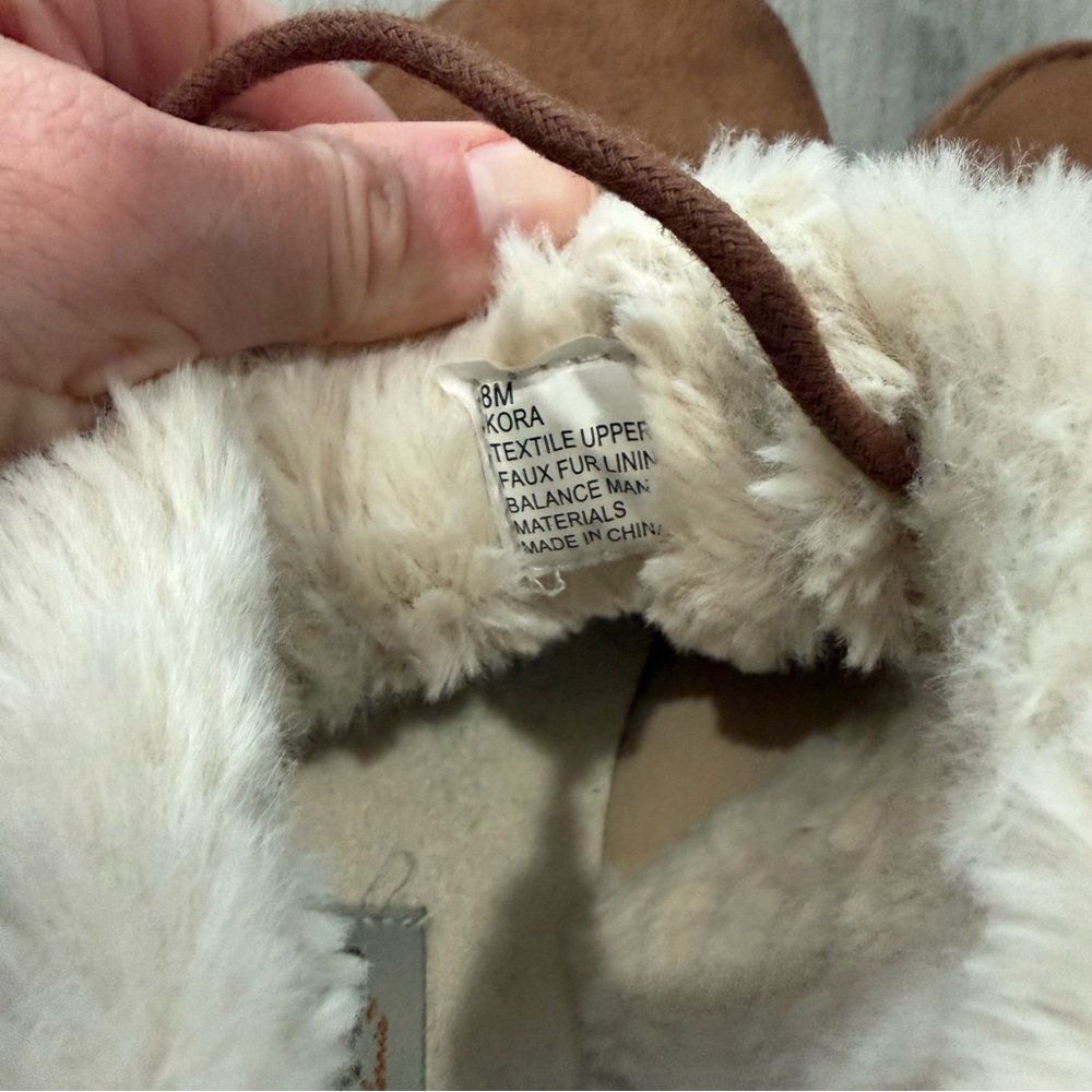 Brown Lace Up Boots with Faux Fur Lining - Picture 4 of 5